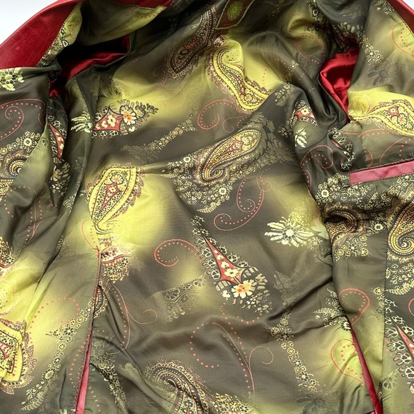 Kuhlman Genuine Leather 2 button Jacket Red Burgandy Women's Size 2 - Picture 6 of 10